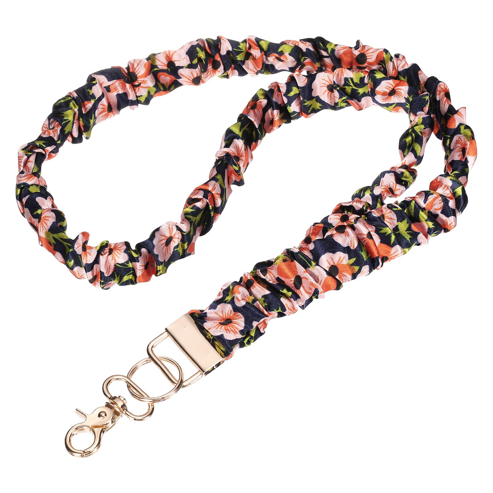 PATIKIL Scrunchie Lanyard Teacher 1 Pack Lotus Gold