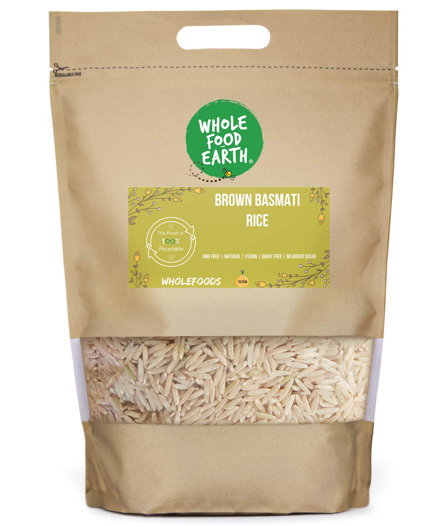 Buy Wholefood EarthBrown Basmati Rice 1 kg GMO Free Natural