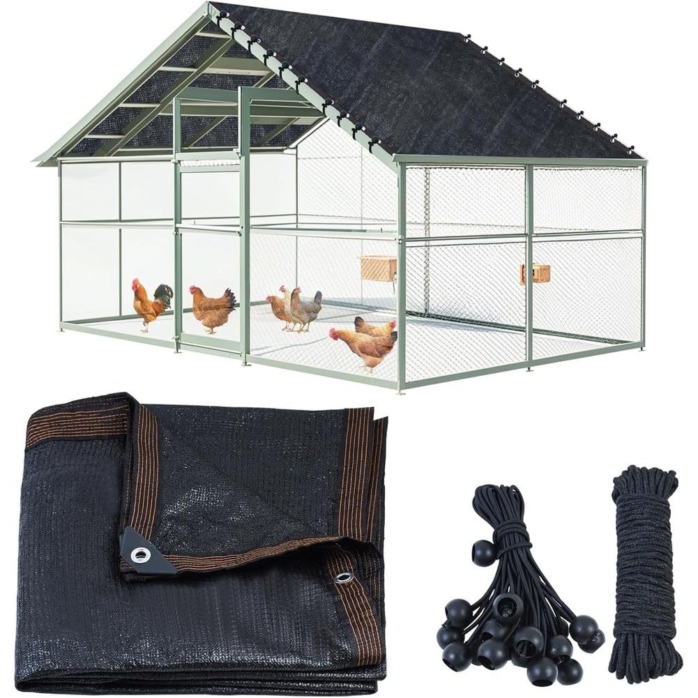 Vielseitiges Schattennetz mit 20 elastischen Kordeln und 10 m Seil – ideal für Sonnenschutz und Pflanzenpflege im Garten, Terrasse und Außenbereichen, 3,5 m x 2 m.