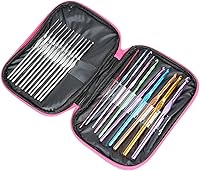 Vista 3 de Kit ergonómico de ganchillo para adultos principiantes: agarre ergonómico suave de ganchillo, juego de 22, varios tamaños, kits de tejido para Rosa