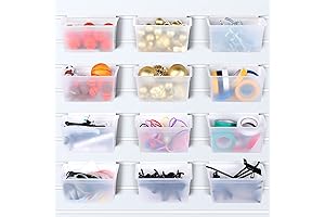 Unittype 12 Pcs Storage Bin Plastic Slatwall Bins