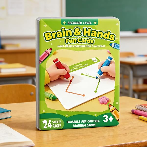 Gehirntraining Kartenspiel - Pädagogisches Spielzeug für kognitive Entwicklung,20 Karten für die Linke und rechte Gehirnhälfte,Für die Entwicklung der Feinmotorik und der linken rechten - 3