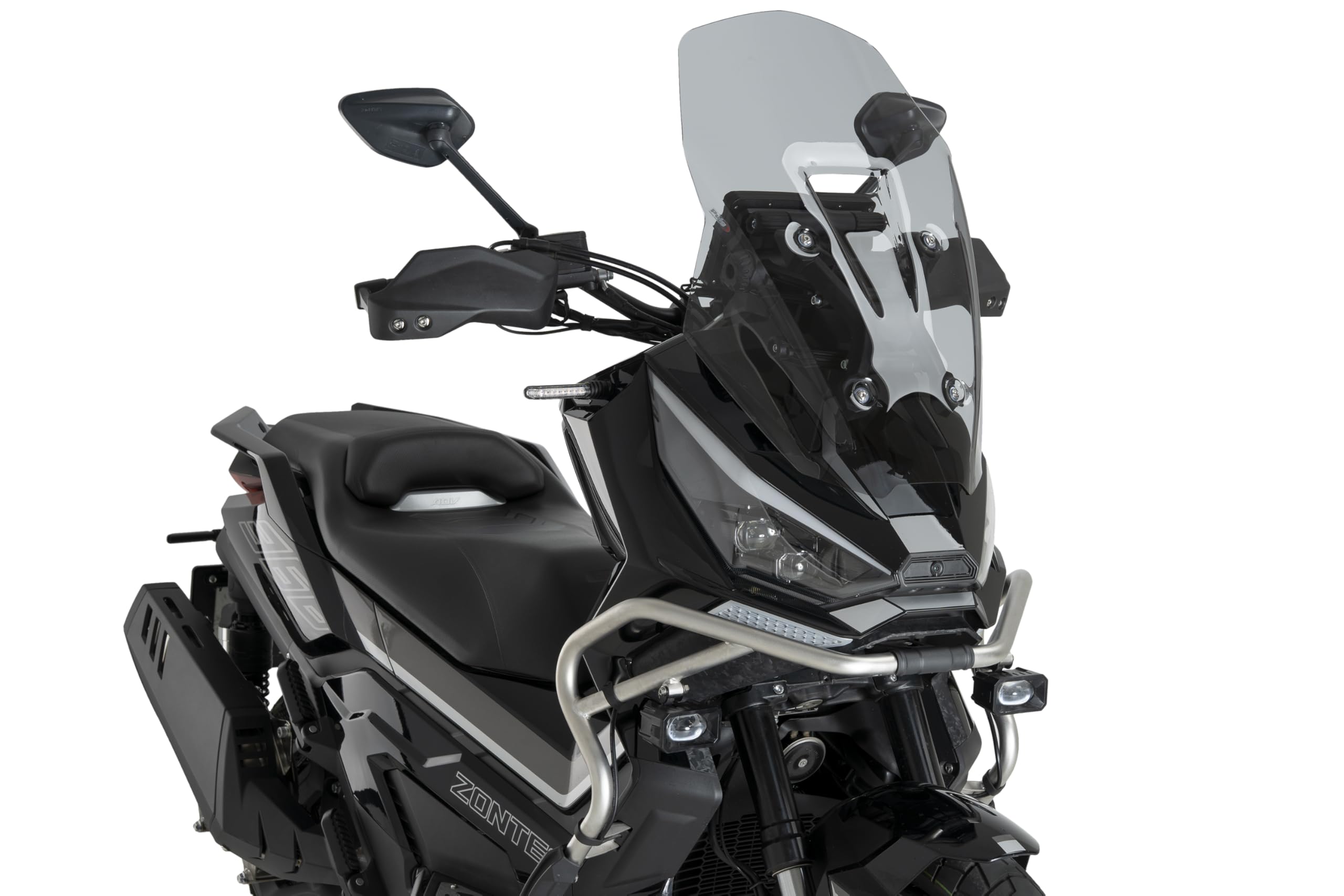 Puig 22576H Pantalla V-Tech Line Touring en metacrilato 4 mm aerodinámica 130 mm más alta perfil anguloso canalización de aire y alta resistencia UV, Ahumado.