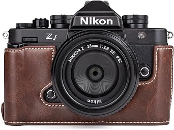 MUZIRI KINOKOO Z f Zf Case, PU Leather Protective Case Compatible for Z f/Zf Camera - with Hand Grip and Opening Bottom Design - Coffee