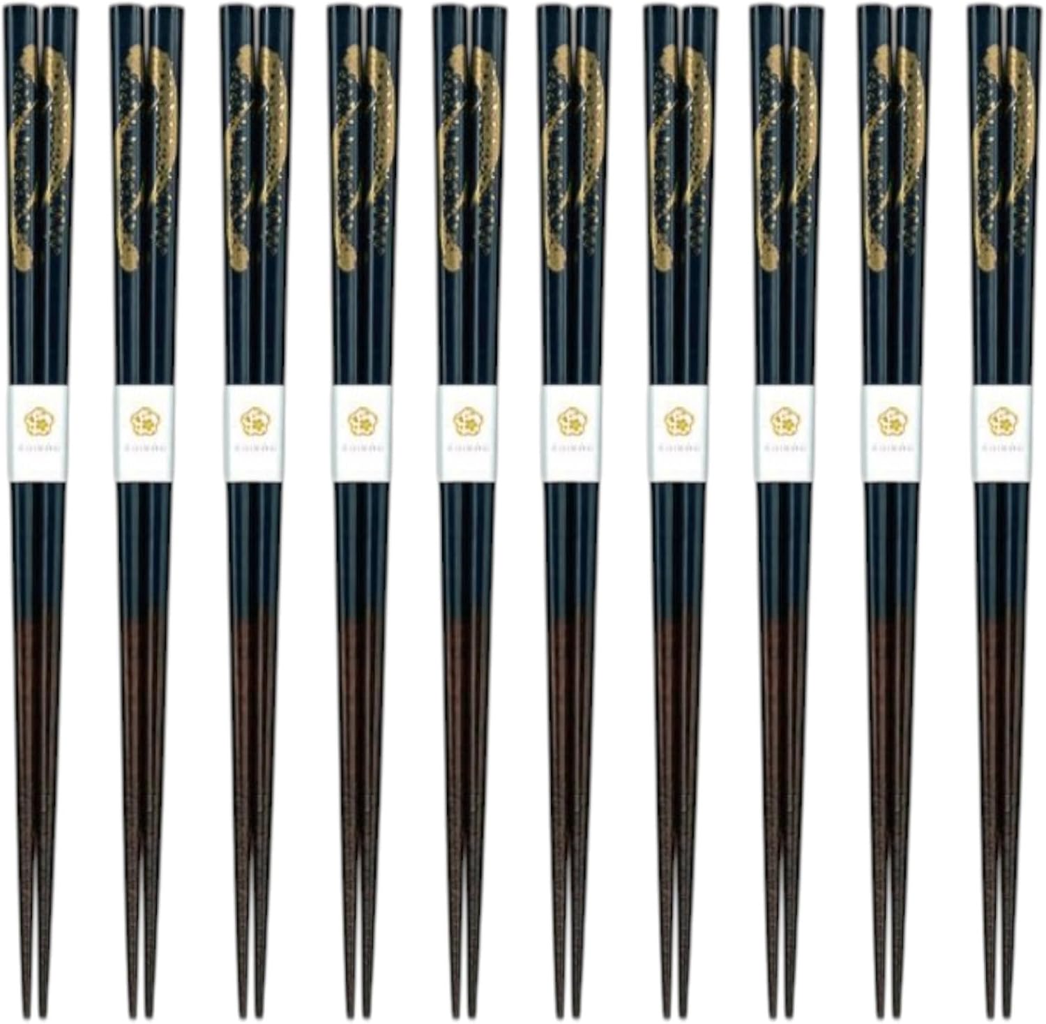 J-kitchens Chopsticks Set of 10 Pairs, For Lunches, Picnics, Excursions, Sports Events, Guests, Entertaining, Wooden, 9.1 inches (23.0 cm), Dishwasher Safe, Made in Japan