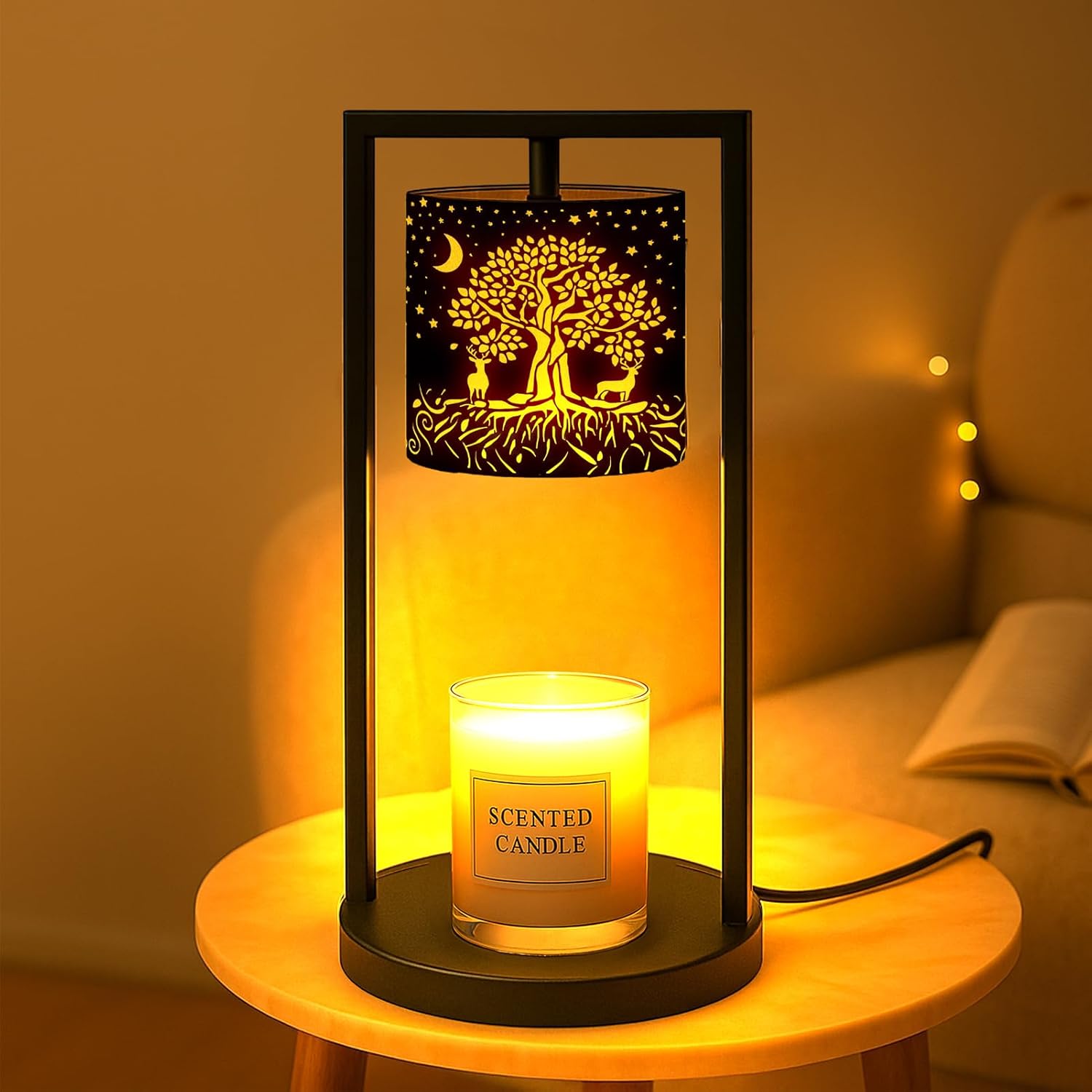 Candle Warmer Lamp with Timer Dimmer, 4 Adjustable Brightness Electric Candle Wax Melt Warmer, Best Birthday Gifts for Women Mom, Mothers Day Gifts, House Warming Gifts New Home Decor (Tree of Life)