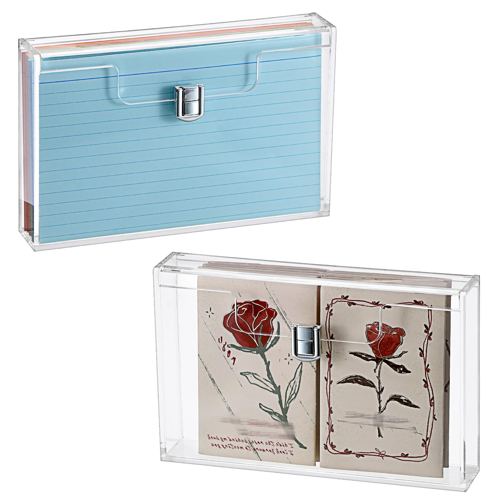 Amazon.com: BTSKY 2 Pack Clear Acrylic Index Card Box for 5x8 Inch
