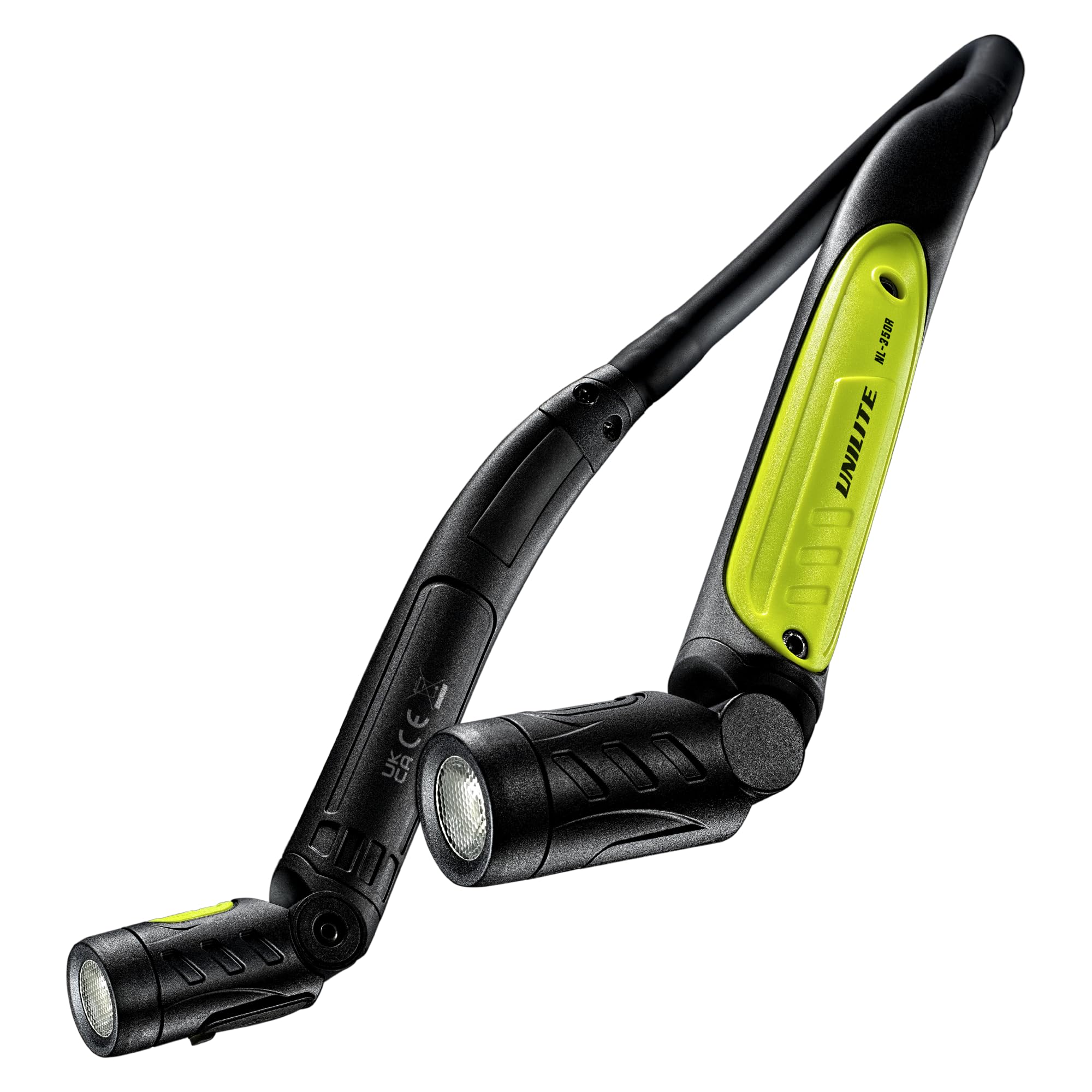 Unilite NL-350R Lampe tour de cou rechargeable par USB | 350 lumens | Grand angle de 120 degrés | 2 à 10 heures d'autonomie | Portée du faisceau de 45 m | IP54/IK07