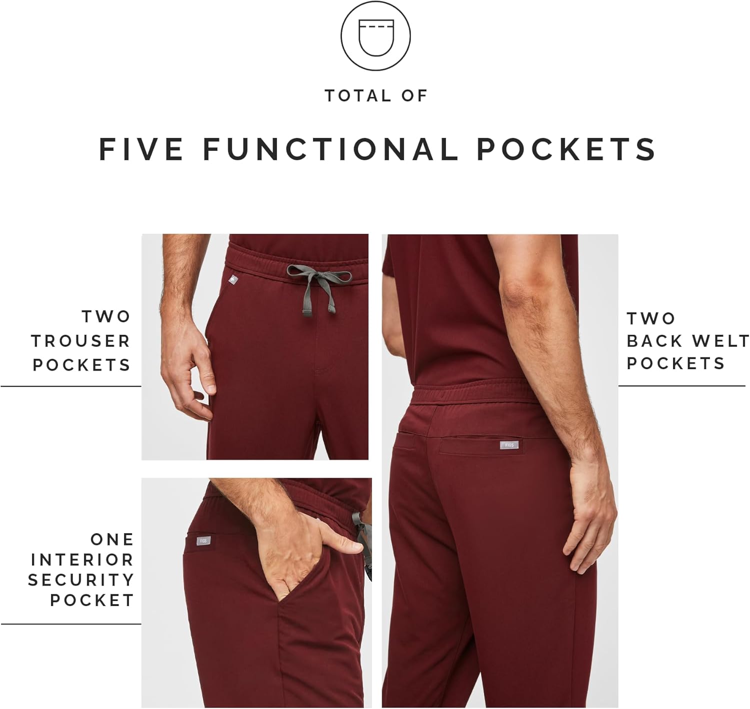 FIGS Tansen Jogger Scrub Pants for Men — Slim Fit, 5 Pockets, 4-Way Stretch, Anti-Wrinkle
