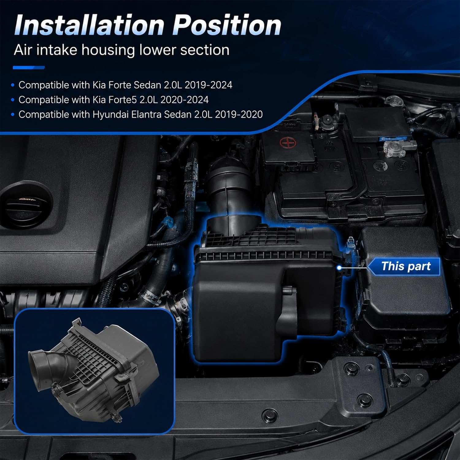 FZJDSD 28110M6050 Engine Air Cleaner Box Housing for Elantra Forte image 3