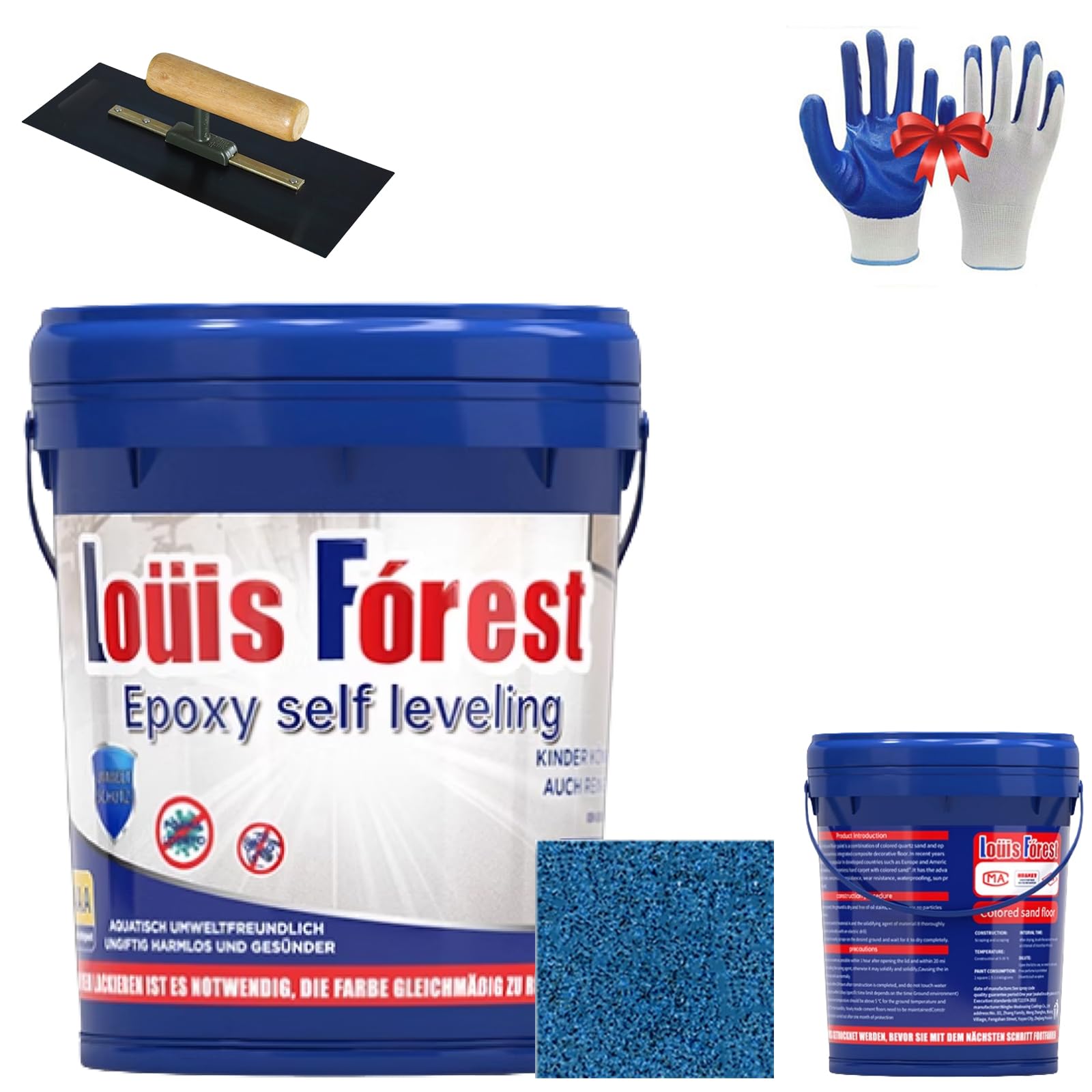 Pintura Epoxi para Suelos De Alto Brillo, Pintura para Suelos De Garaje con Efecto Mármol, Pintura para Suelos Impermeable Y Antideslizante (Dark Blue)