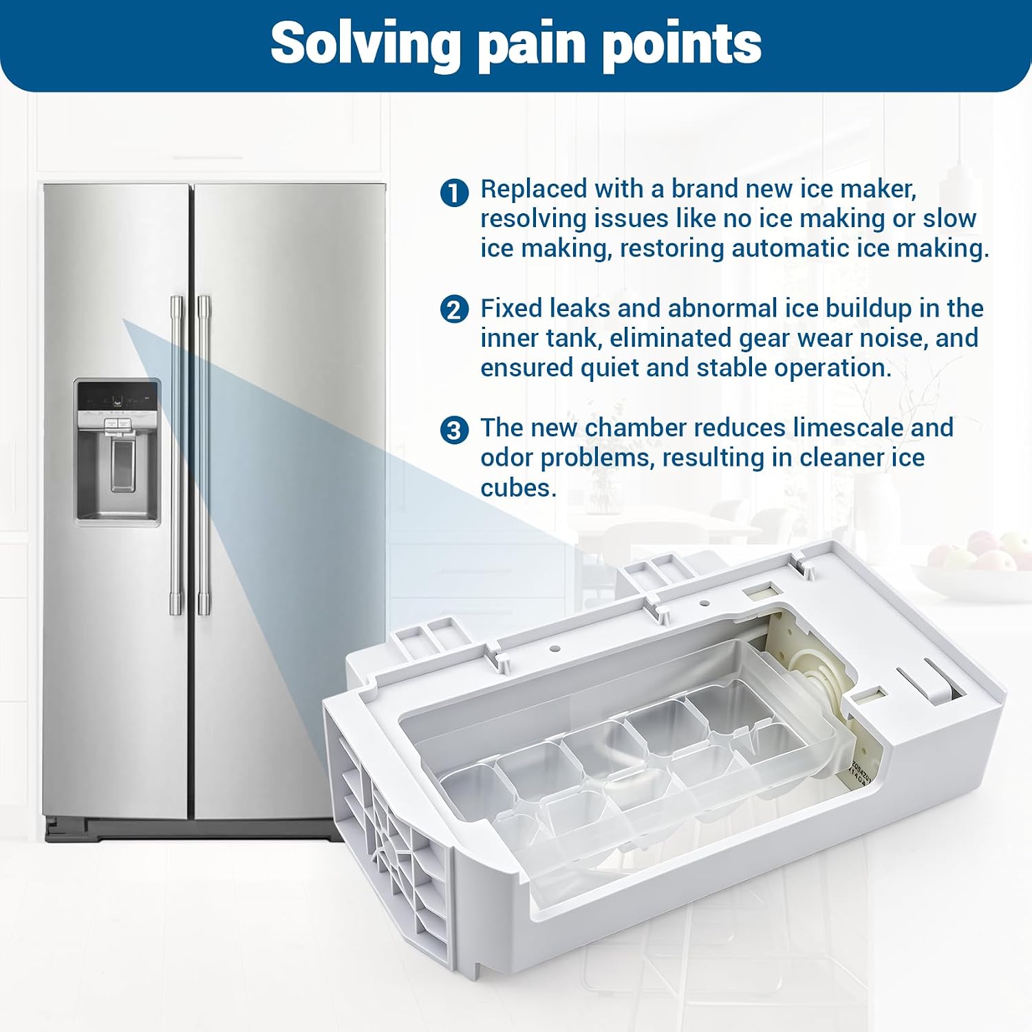 W10873791 Ice Maker Assembly Compatible with Whirlpool etc refrigerators
