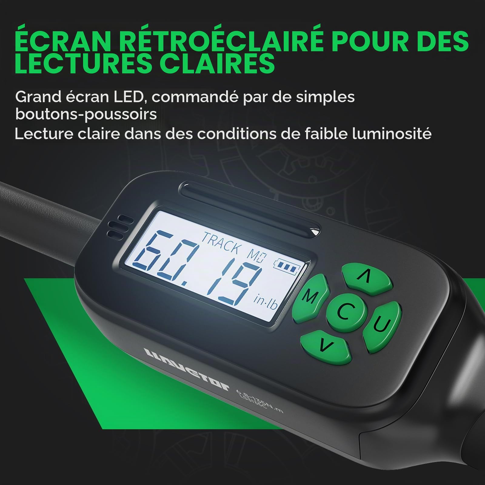 Cle Dynamometrique Electronique 1/2",6,8-135N.m,Clé Dynamométrique Numérique pour Vélo & Moto,Clé à Cliquet Douille,avec Buzzer et Notification Flash LED