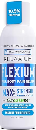 Relaxium Flexium - Spray instantáneo para el dolor, máxima fuerza con mentol y curcutame al 10.5%, apoya el alivio del dolor muscular, articular y
