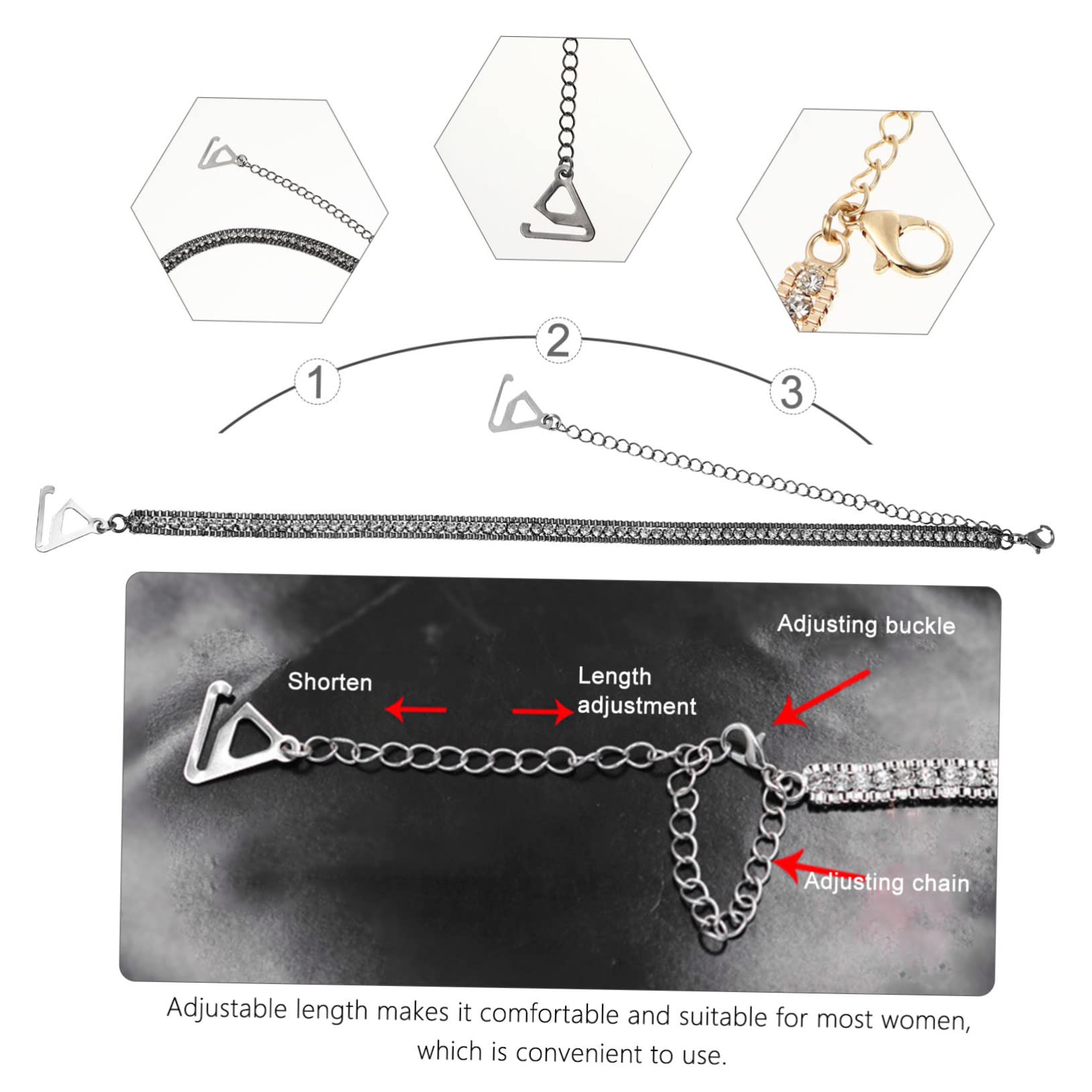 3 Juegos De Tirantes Ajustables Para Sujetador De Mujer Con Diamantes De Imitación Para Boda Decoración Sin Tirantes 2 Pares X 3