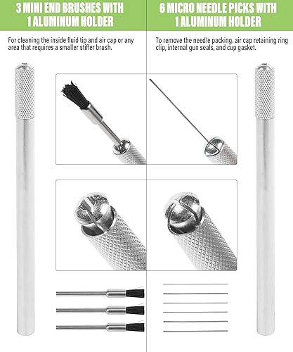Miniatura 3 de Kit de limpieza de pistola de pulverización de aire de 23 piezas, kit de limpieza de aerógrafo de uso automotriz, accesorios de automóvil, kit de