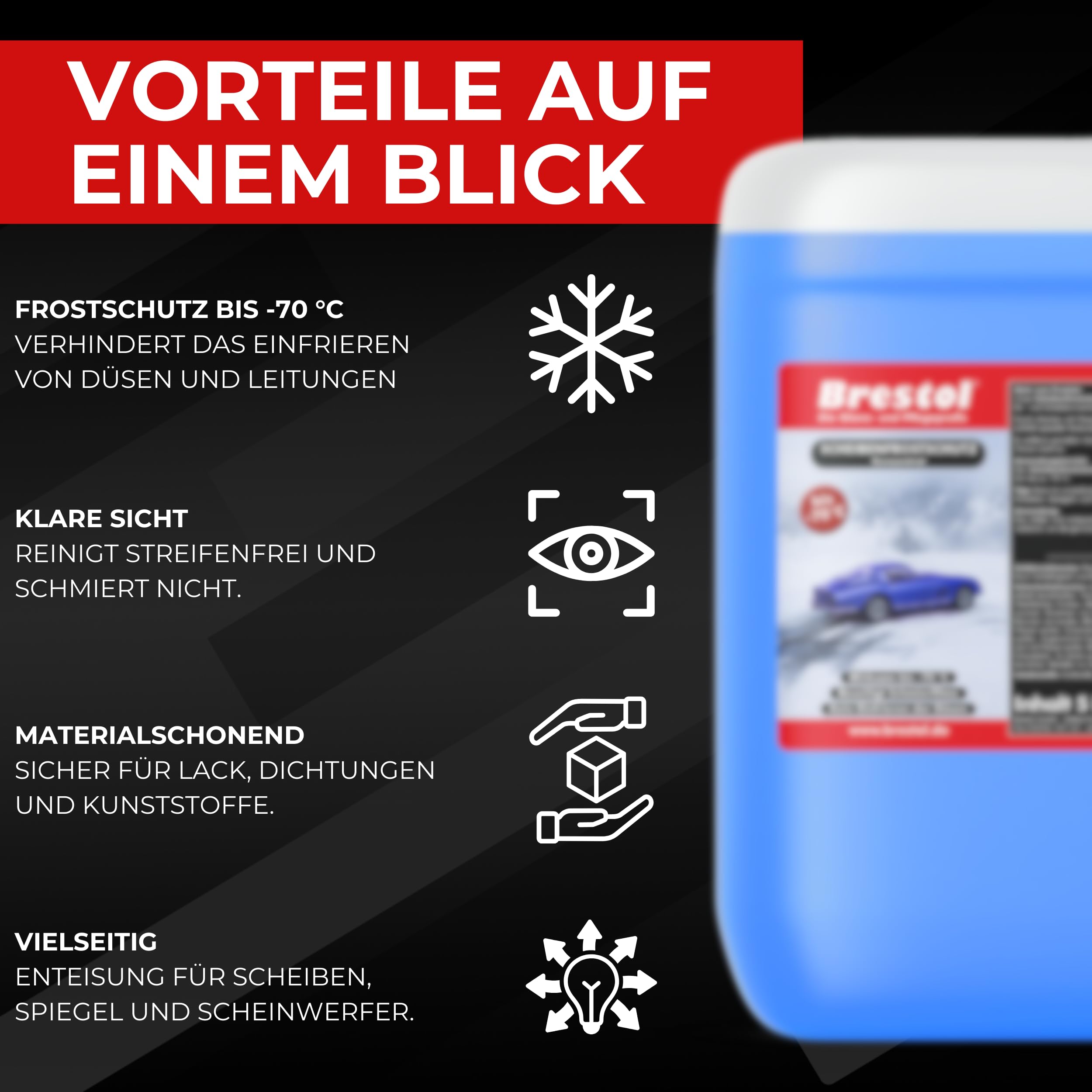 Brestol Liquido antigelo, concentrato, da 10 l, Efficace Fino a -70°, con Rubinetto da 51 mm Incluso, da Aggiungere al Liquido lavacristalli