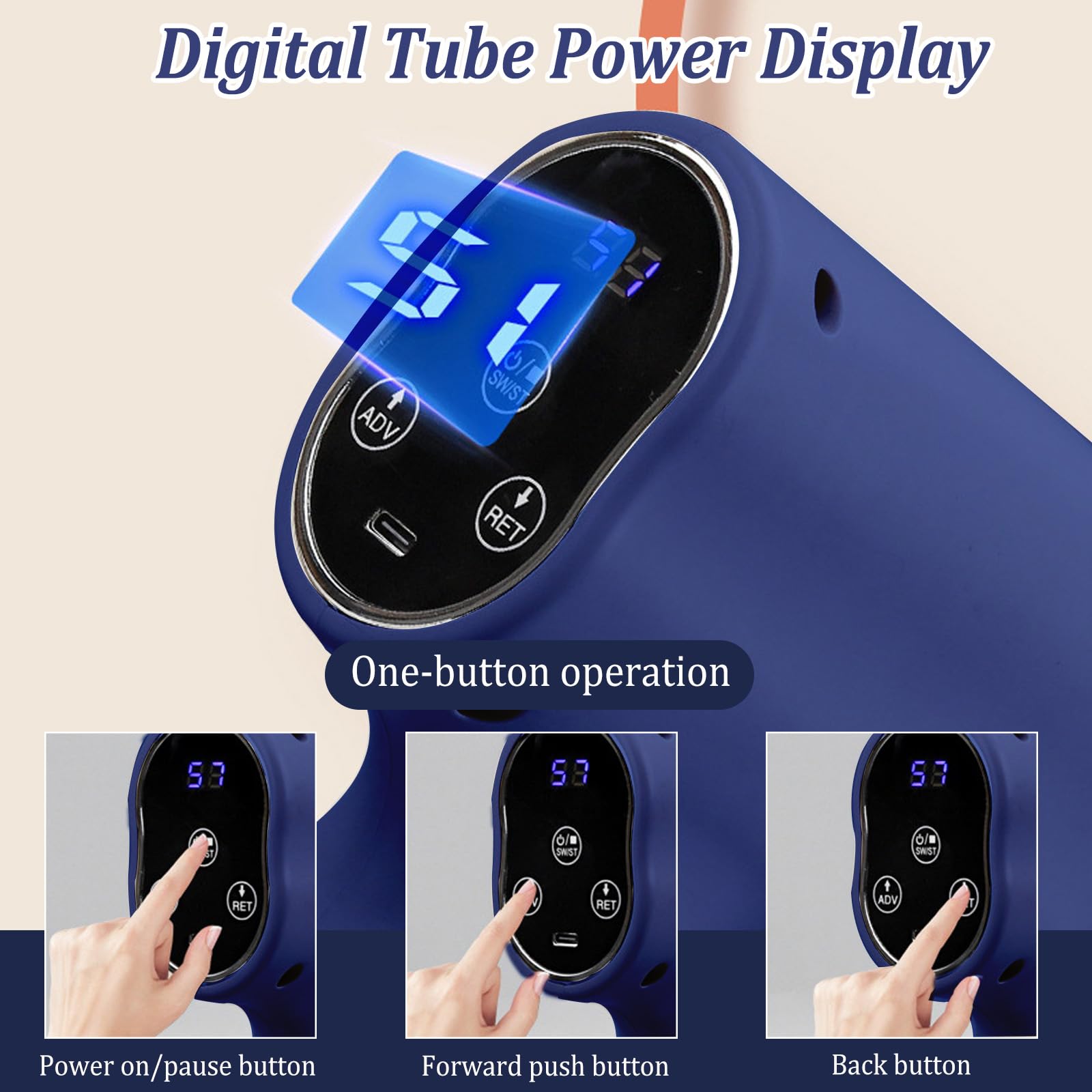 Máquina de Pasta Eléctrica de Mano, Máquina para Hacer Pasta Automática Portátil con 7 Accesorios para Espaguetis Multifuncional Máquinas para Pasta Fresca pare Fettuccine Salchichas Caseras Azul