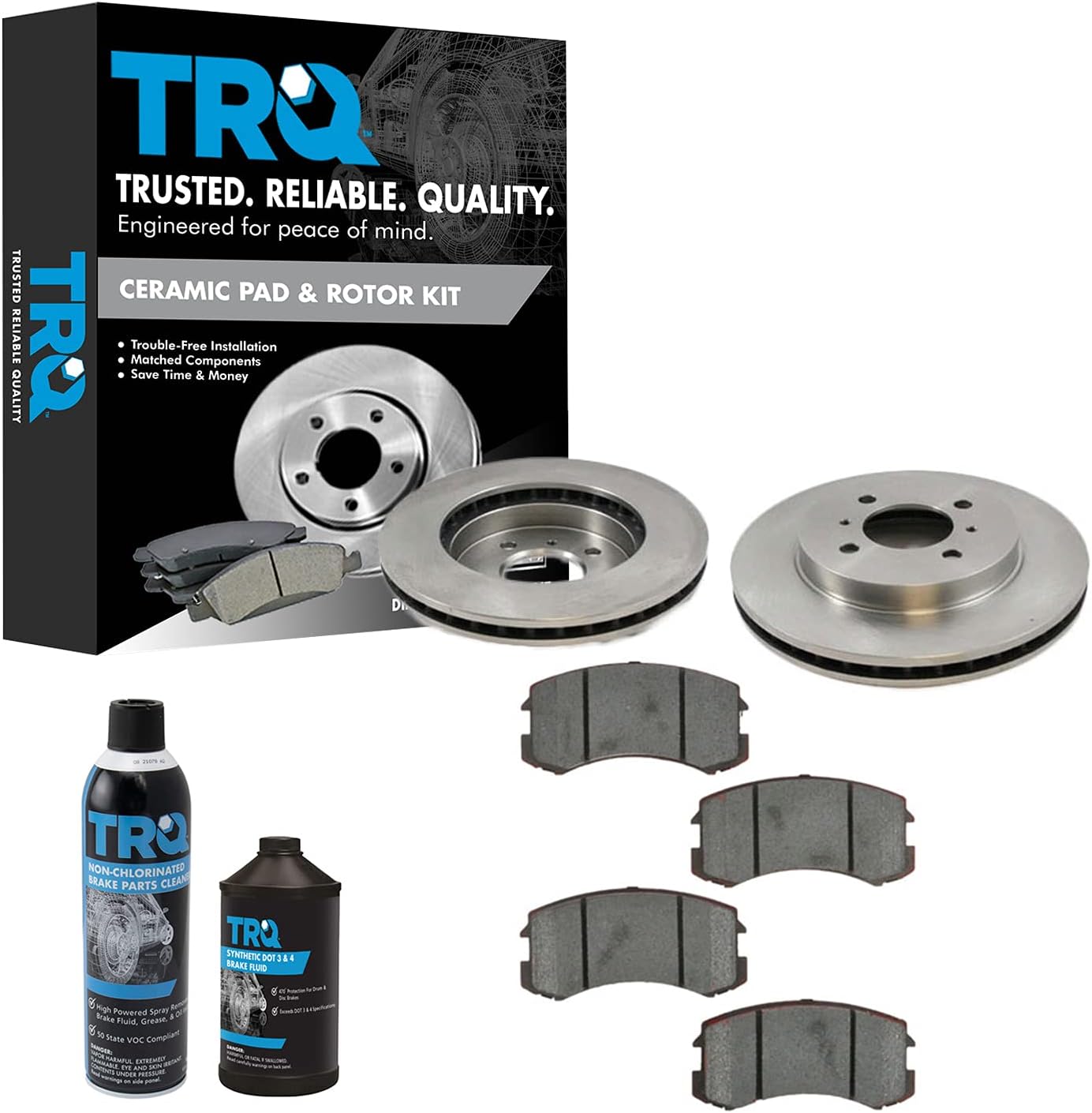 TRQ Front Brake Pad & Rotor Kit for Mitsubishi Lancer (2003-2006)