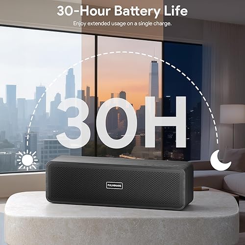 Miniatura 3 de FULMINARE Altavoces Bluetooth inalámbricos de madera con sonido estéreo de 50 W, altavoz portátil Bluetooth 5.3 para un tiempo de reproducción