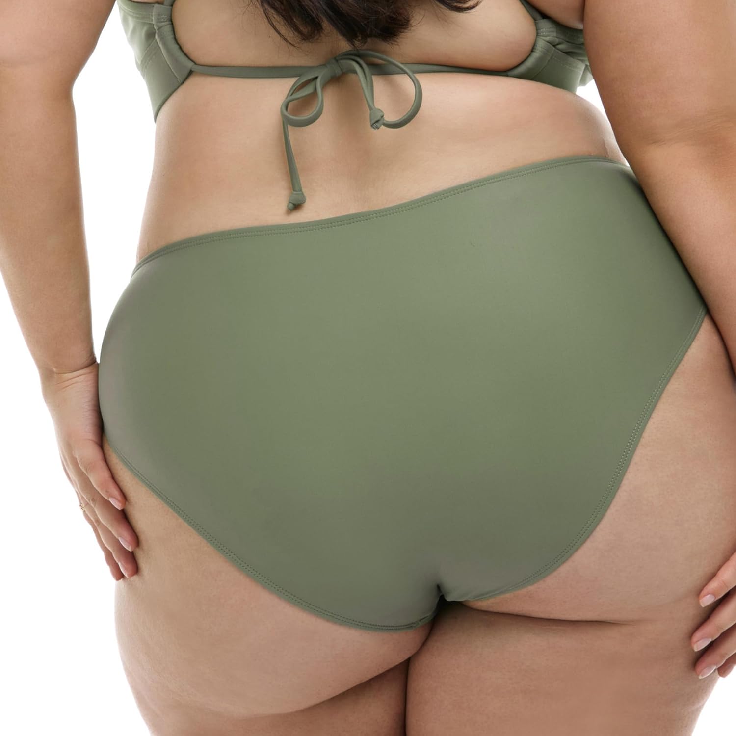 Body Glove Retro Plus Size High Waist Bikini Bottom Swimsuit, Available in Sizes 1X,2X,3X Cactus - Image 3