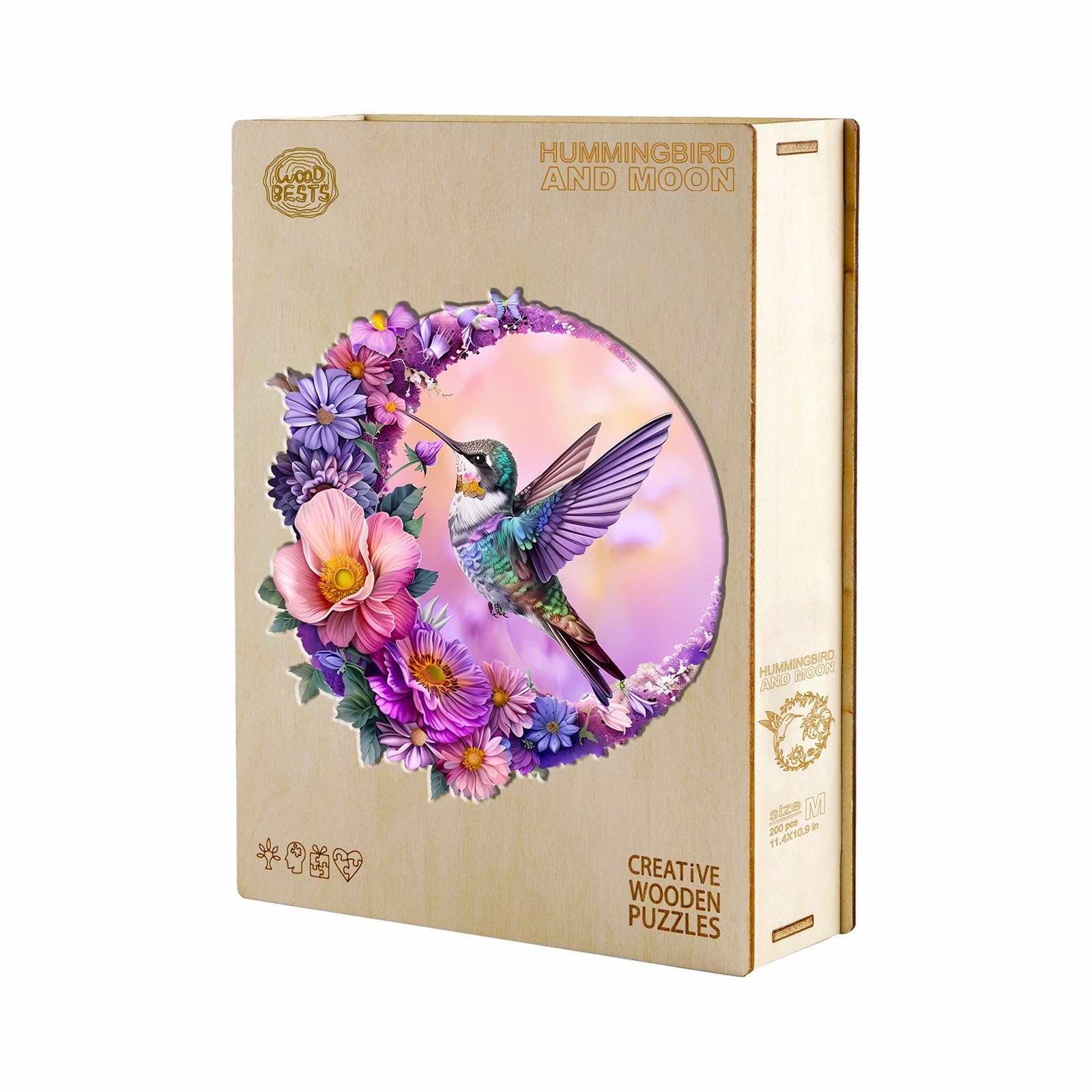 Jigfoxy Puzzle en Bois de Colibri pour Adultes et Enfants - Jouet Éducatif Unique en Forme d'Animal pour la Famille - L-34 x 32,6