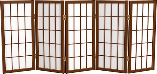Biombo portátil simple de 2 pies Biombo diseño Shoji clásico diseño japonés 4 anchuras 6 colores Madera Walnut Biombo portátil simple de 2 pies Biombo diseño Shoji clásico diseño japonés 4 anchuras 6 colores Madera Walnut