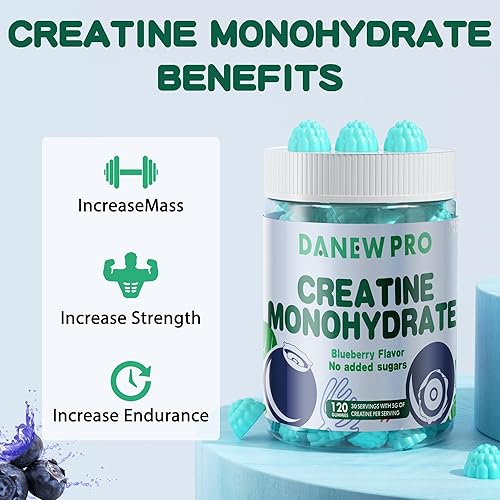 Miniatura 6 de Gomitas de monohidrato de creatina de 5000 mg para hombres y mujeres, para fortalecer y desarrollar músculo, aumentar la energía y preentrenamiento