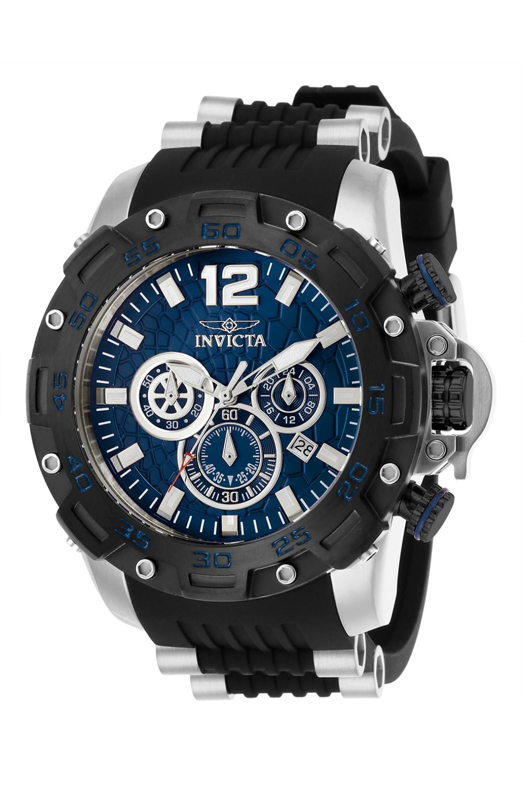 Invicta Silicone Pro Diver Chronograph Blue Dial Analog Watch for Men - 26404, Multi-Color Band (B079P58VP9) Amazon Price History, Amazon Price Tracker