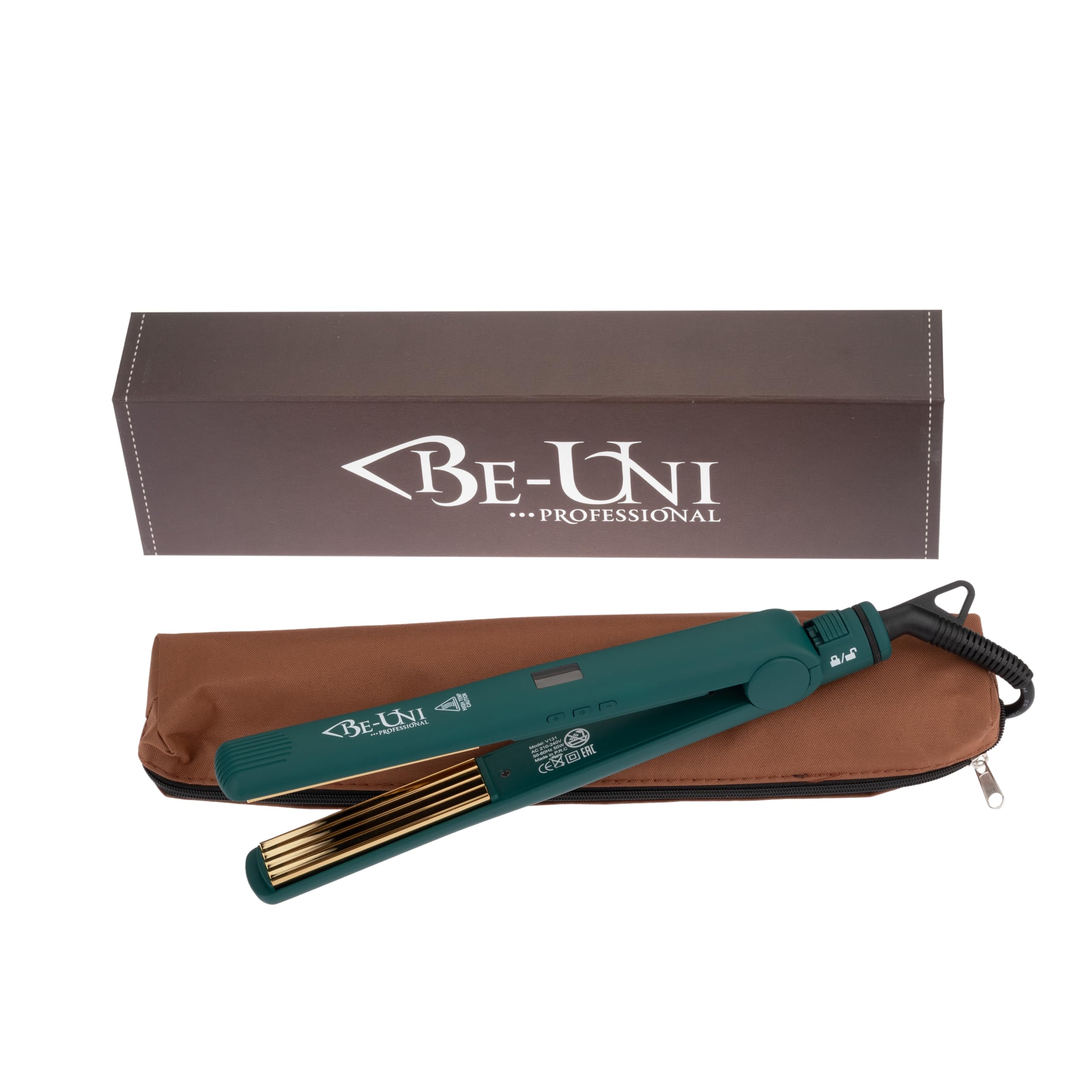 Gold Titanium Hair Crimper | Be-Uni Professional V131 Zigzag