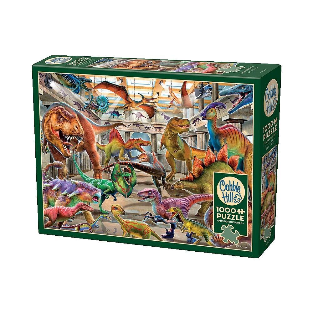 Cobble Hill Puzzle 1000 Pezzi Dinosauri - Poster Incluso, Cartone Riciclato, 99.7x67.6cm - 5