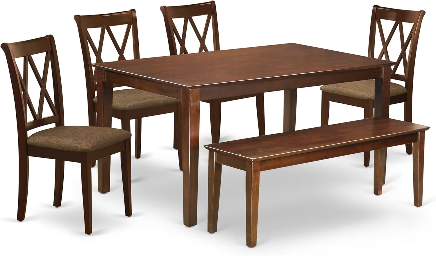 East West Furniture CACL6-MAH-C 6 Piece Dining Table Set