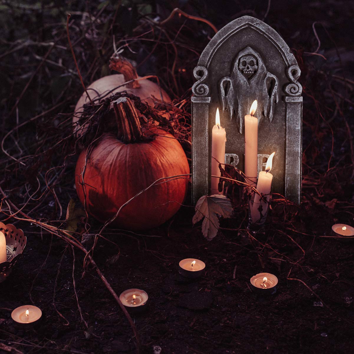 Tomaibaby 4 piezas de decoración de Halloween, accesorios de lápida para jardín, cementerio, reutilizables, decoración y accesorios para el patio embrujado, 16 pulgadas
