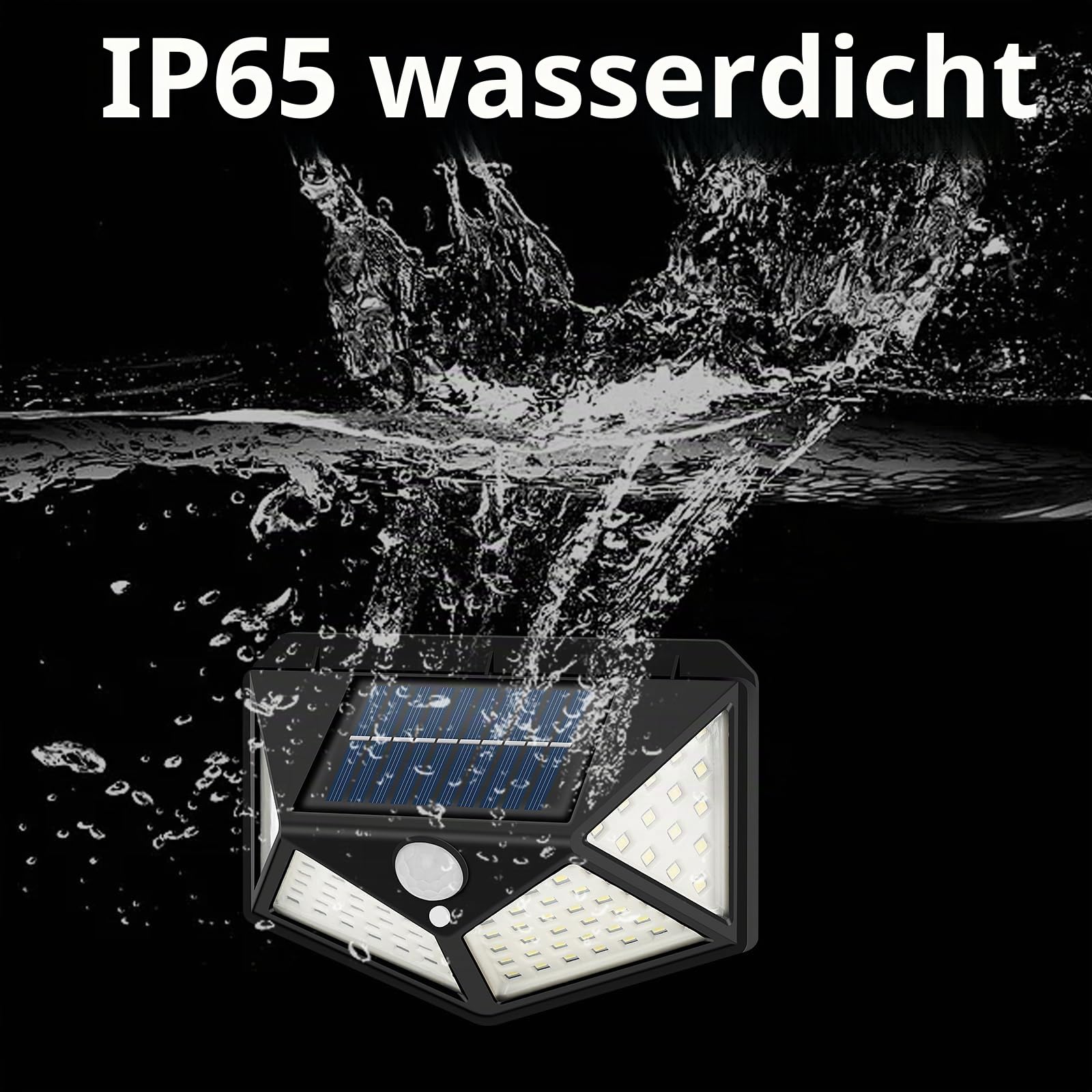 Magnetische Solarleuchten Für Wohnmobil, 100 LED Bewegungsmelder Leuchten Aussen, Mit 3 Beleuchtungsmodi, IP68 Wasserdicht