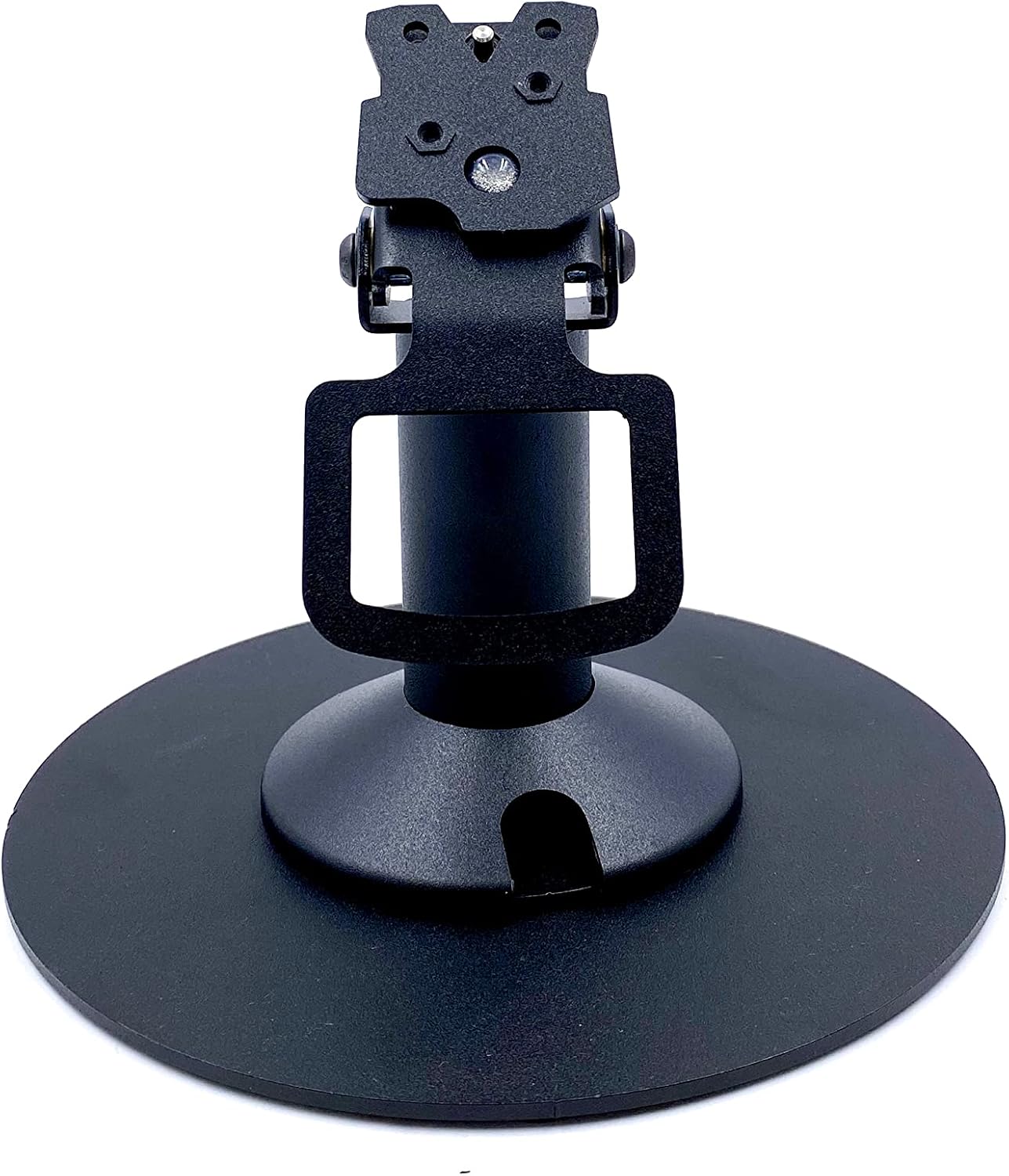 Front view of the assembled DCCStands Ingenico Desk/1600 stand.