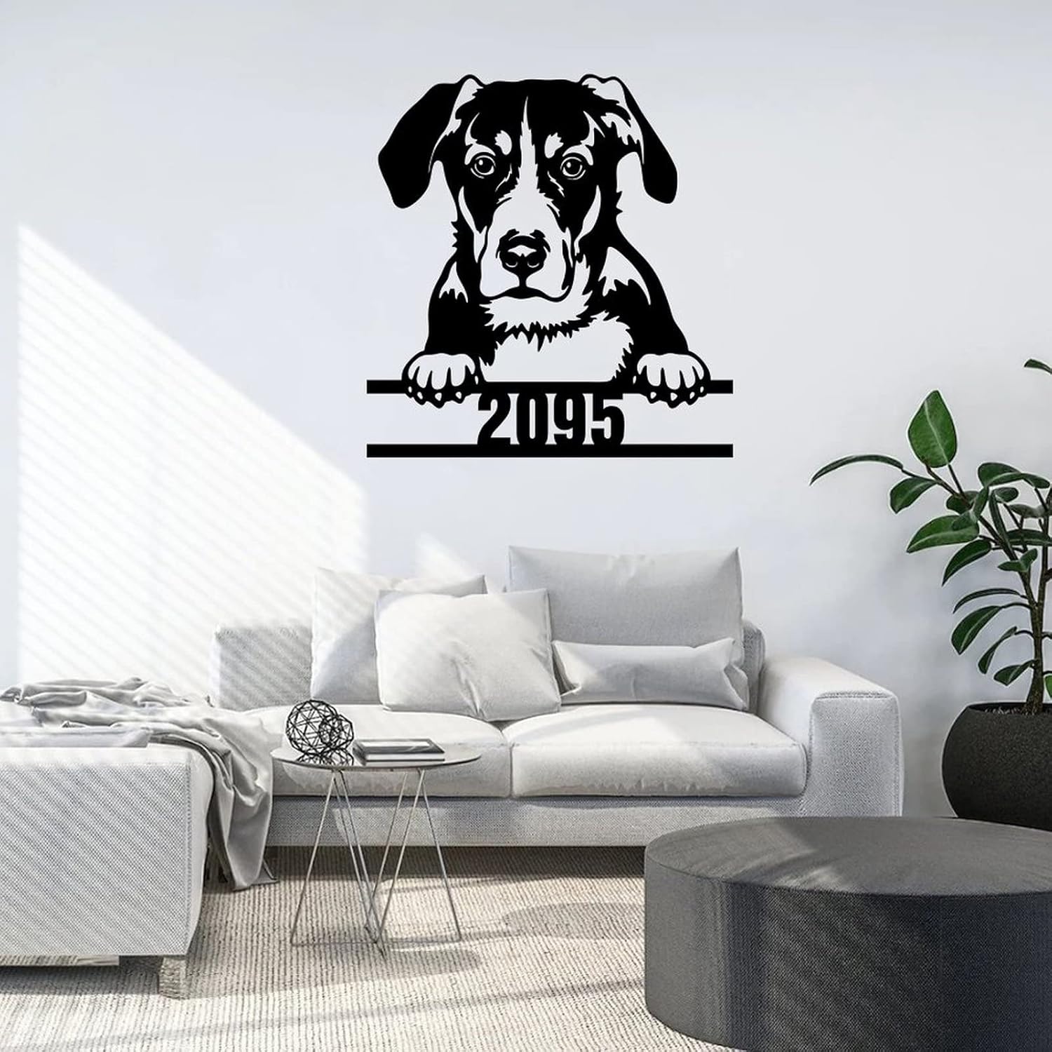 Funlucy Gift for Dog Owner Address Sign Personalized House Number Plaque Pet Dog Metal Sign Dog House Decor Animal Lover Sign Pet Wall Art Personalized Metal Signs Housewarming Gifts 14in