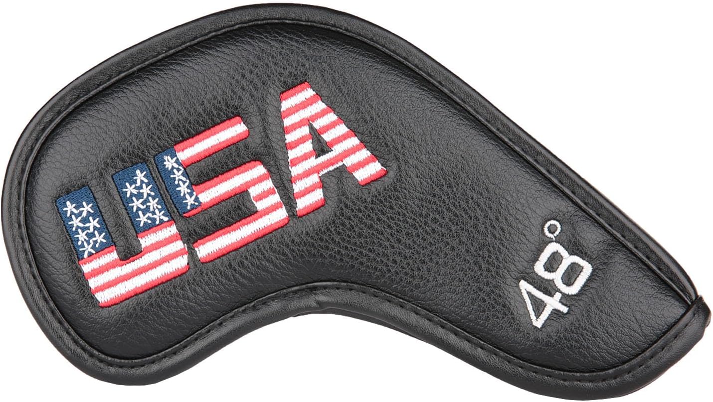 Golf Builder 1pc Black Leather USA Golf Club Wedge Head