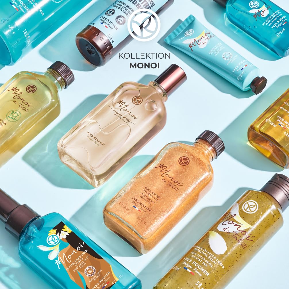 Yves Rocher Monoï Eau de Toilette VAGUE D’ÉTÉ 100 ml | exotisches Parfüm für Frauen mit frischem Sommer-Duft | Parfum Damen | Eau de Toilette für paradiesische Gefühle - Muttertagsgeschenk