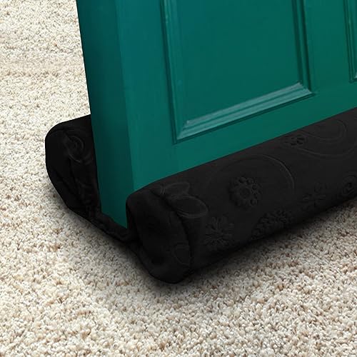 Tormays TumiMallody - Tapón de aire para puerta, bloqueador de ruido lavable, para viento, lluvia, doble cara, protector de terciopelo impreso