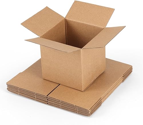 Cajas de envío ZBEIVAN, 4x4x4 pulgadas de cartón corrugado, cajas pequeñas de embalaje Kraft para mudanzas y envíos, paquete de 6