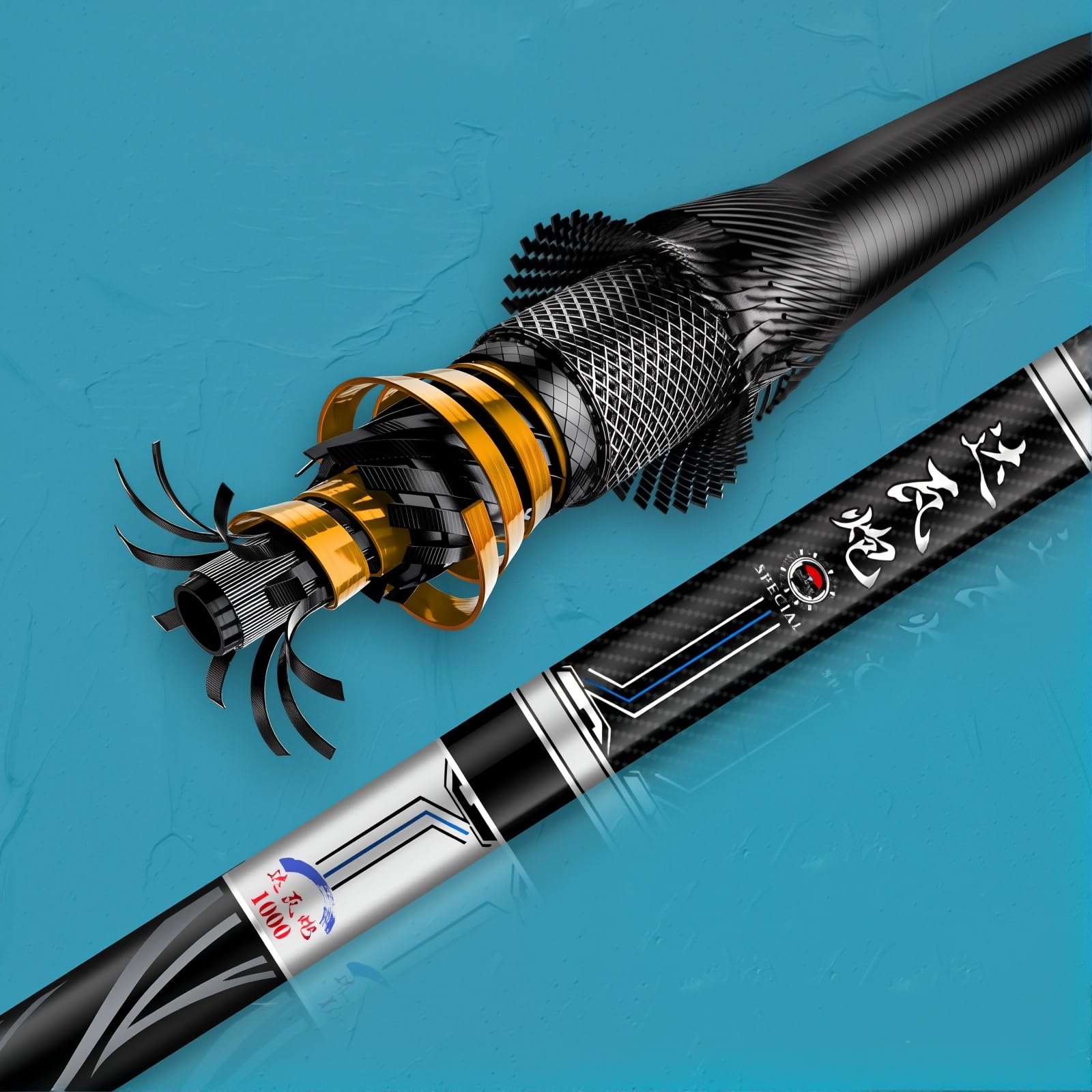 TUJISEK Canne A Peche Telescopique en Fibre De Carbone Ultra-LéGer Et Ultra-Dur 8M-15M Canne A Peche Au Coup Canne à PêChe Chinoise Convient Aux Lacs RéServoirs RivièRes Ruisseaux(8m)