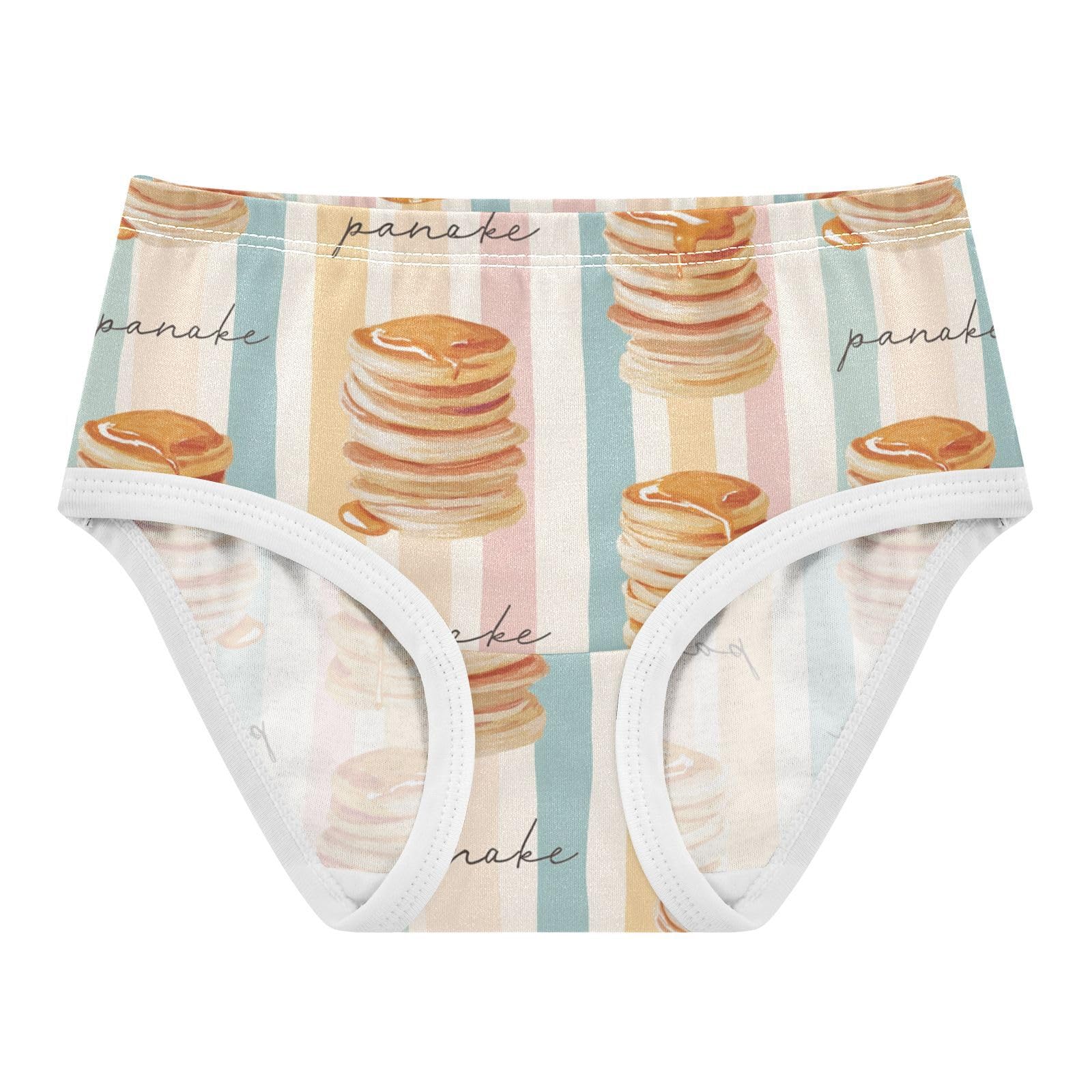 Wusikd Pancakes Syrup Stripe Girls Underwear Cotton Girls Briefs Soft Toddler Underwear 2T