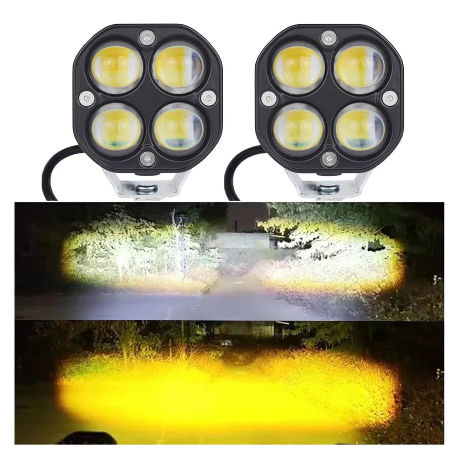 Focos Led Trabajo Coche Camión 4x4 3 Pulgadas 12V 24V Luces Tipo Pod Faros Delanteros Motocicletas Barra Reflectora Antiniebla Faros De Motocicleta(2pc white)