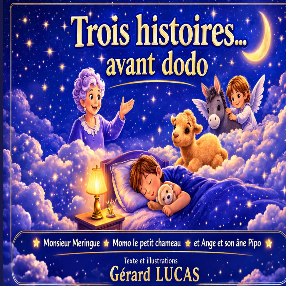Trois histoires et puis dodo.: Monsieur Meringue , Momo le petit chameau, Ange et son âne Pipo