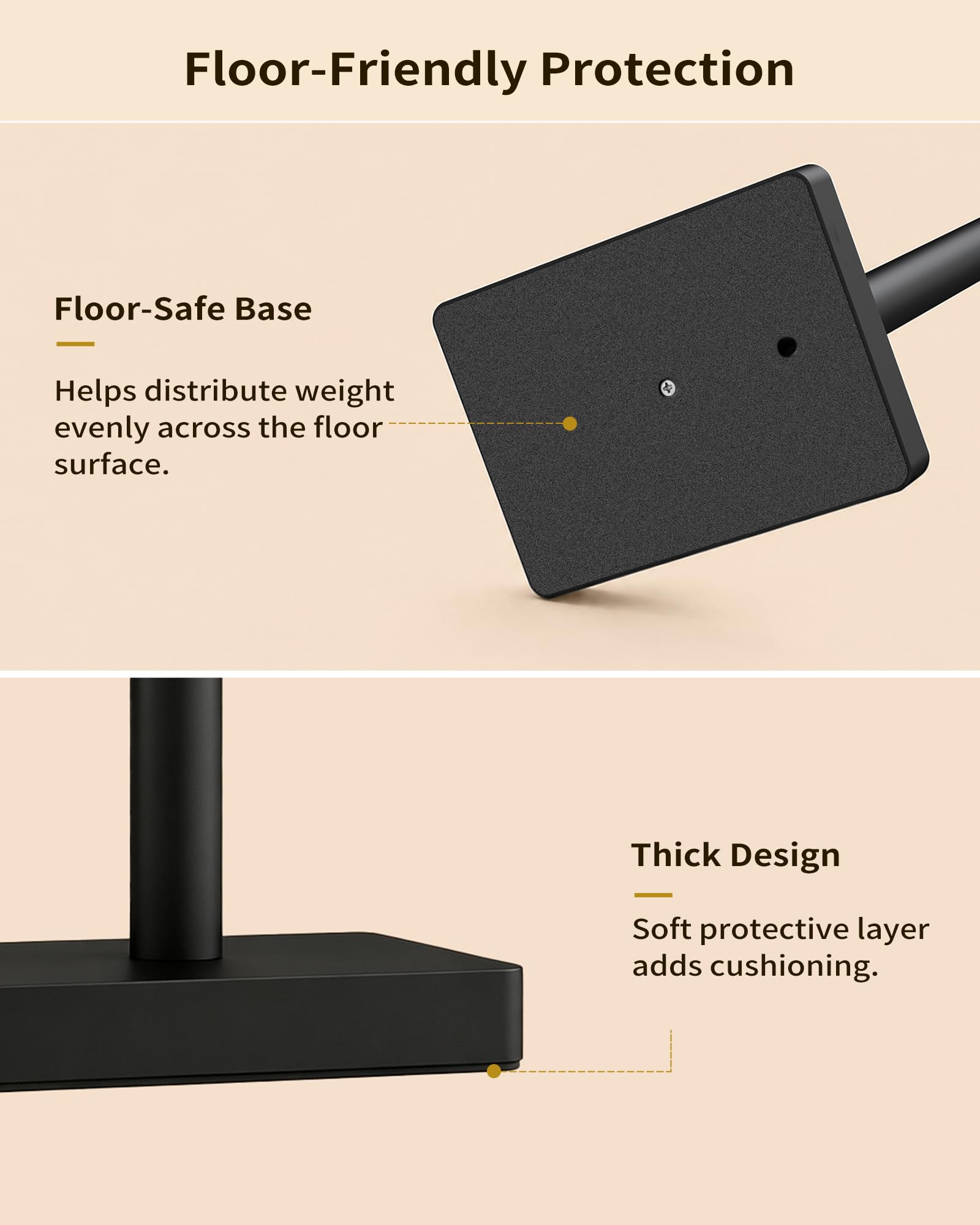 YUMORE Toilet Paper Holder Stand with Weighted Base, Matte Black — Amazon image 4