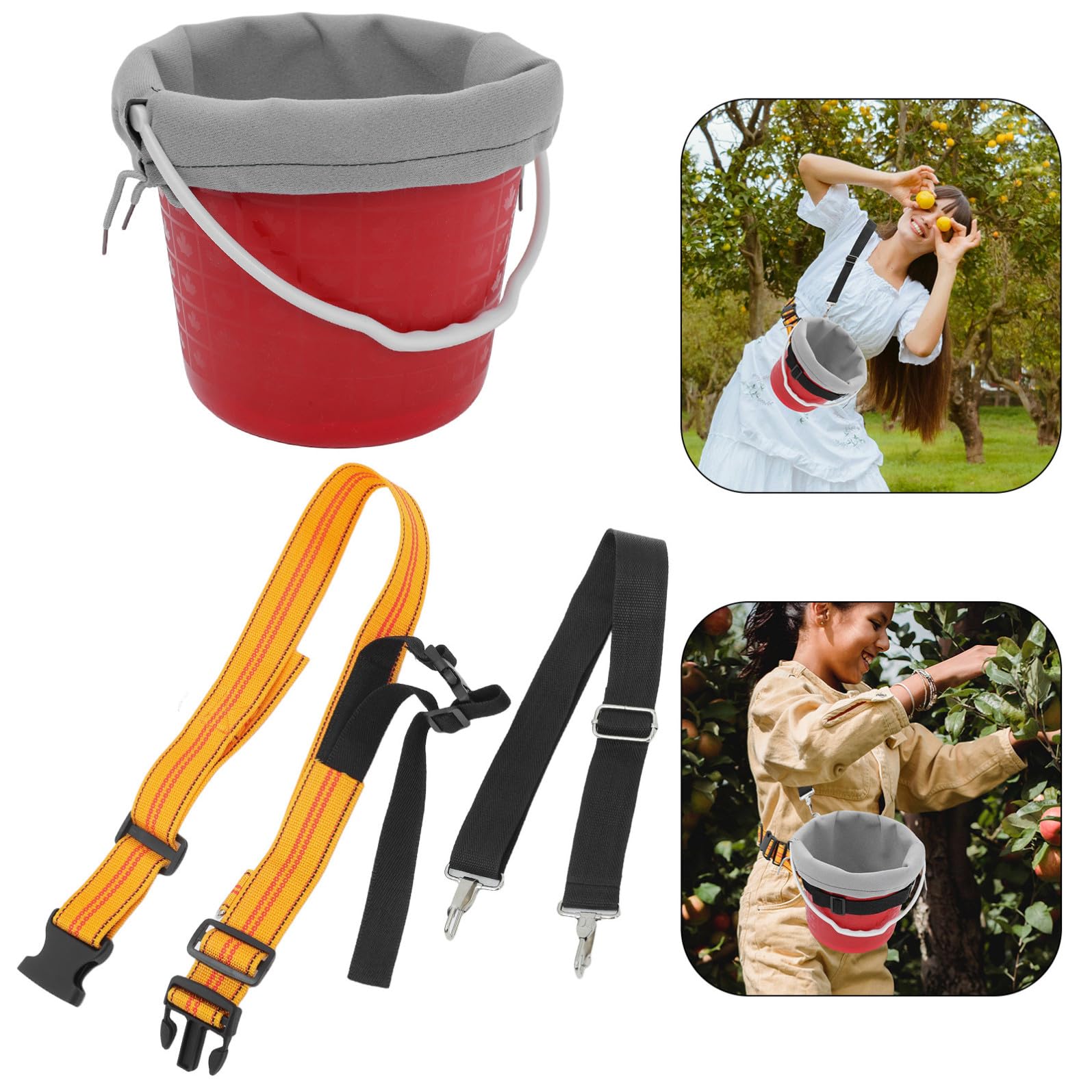 HEALLILY Cesto per Raccolta di Mirtilli con Rivestimento Protettivo e Tracolla Regolabile, Strumento per Raccogliere la Frutta per Giardino e Raccolta di Piccoli Frutti