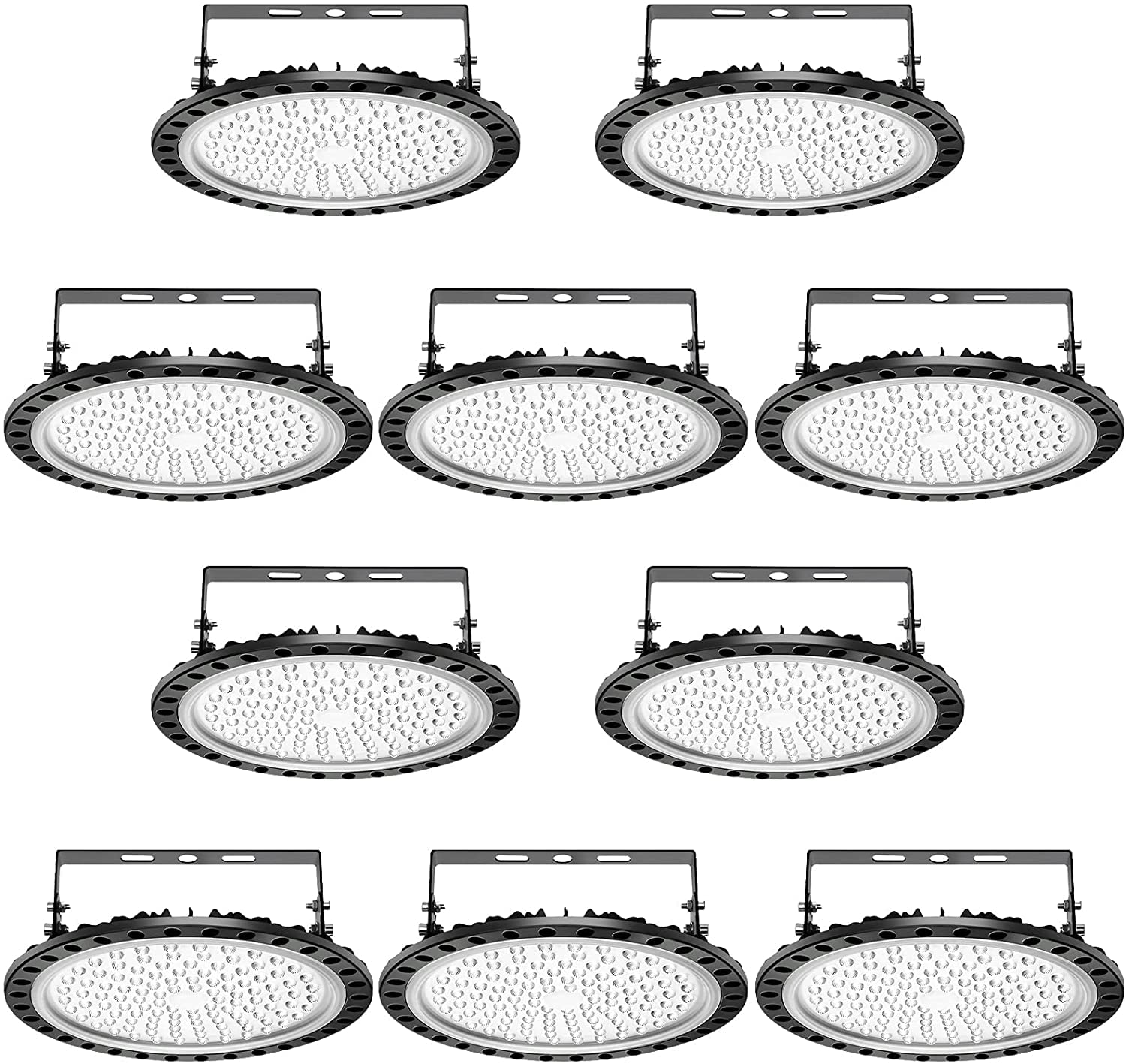 10 Packs 500W UFO LED High Bay Light 50000LM Commercial Bay Lighting Daylight 6500K IP65 Waterproof LED Commercial
