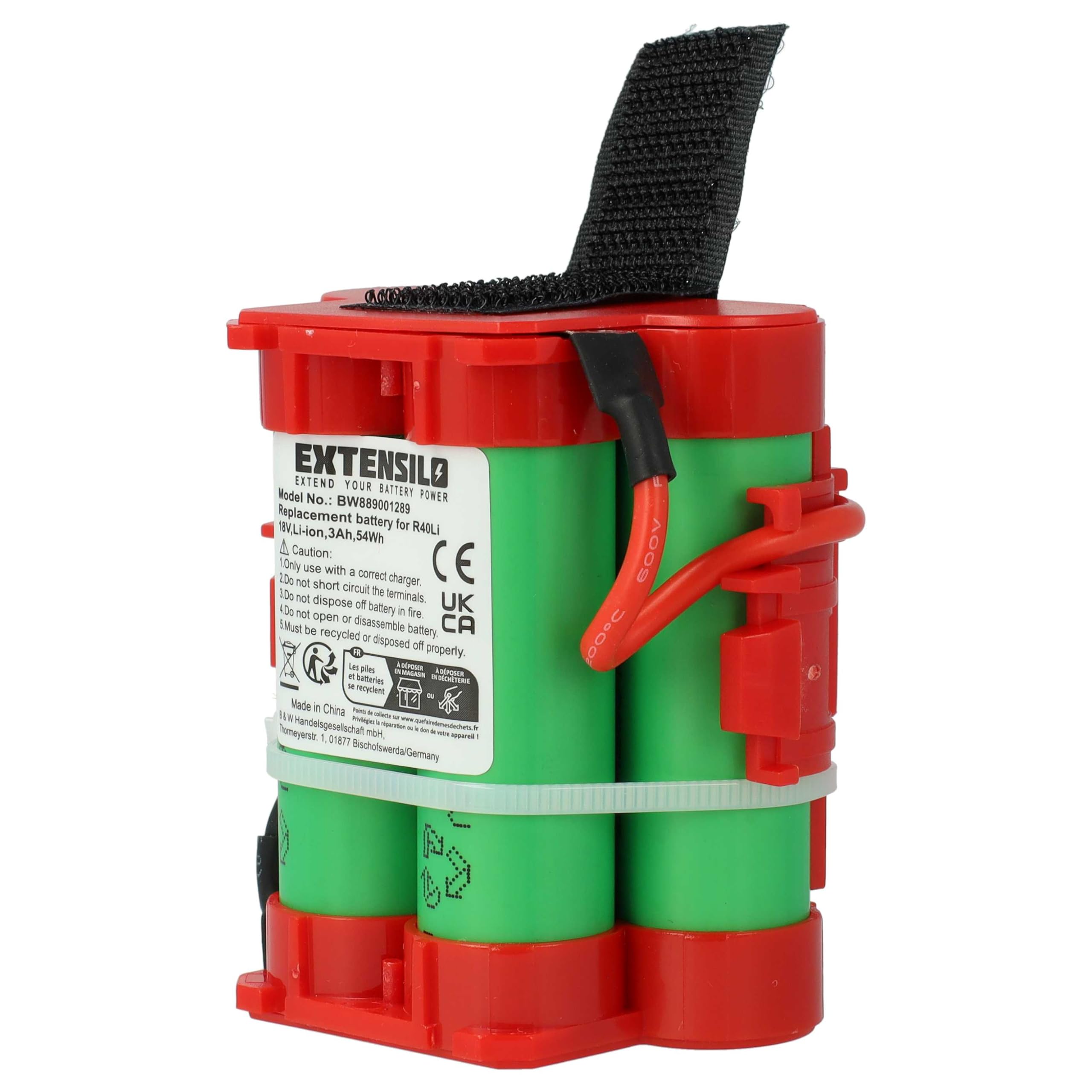 2 x bateria kompatybilna z kosiarką McCulloch R1000 2018, R1000 2017, R800 2017, R1000 2019 (3000 mAh, 18 V, Li-Ion)