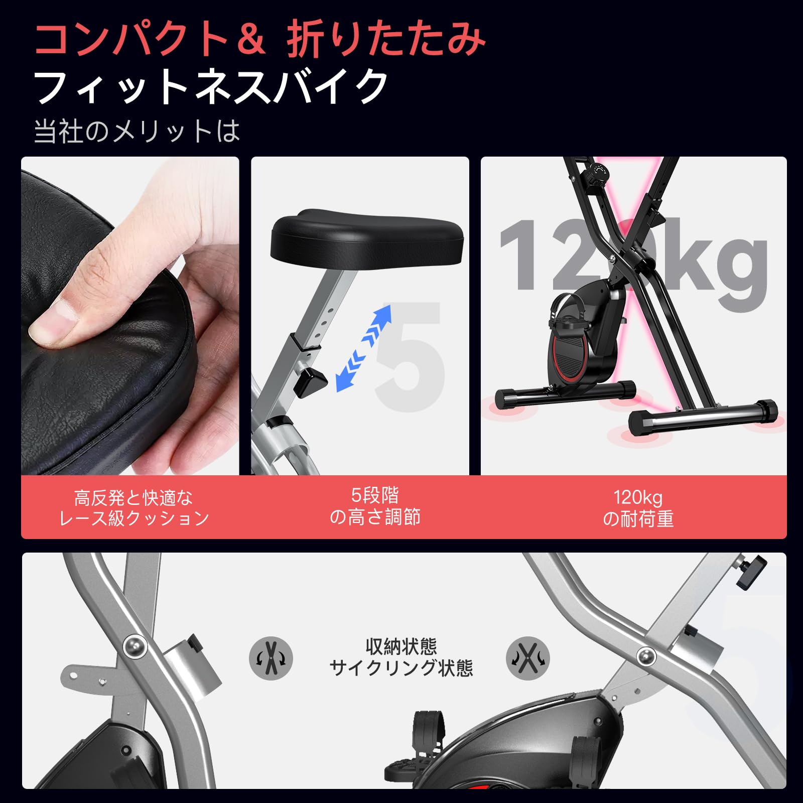 Amazon.co.jp: LINBOLUSA エアロバイク フィットネスバイク