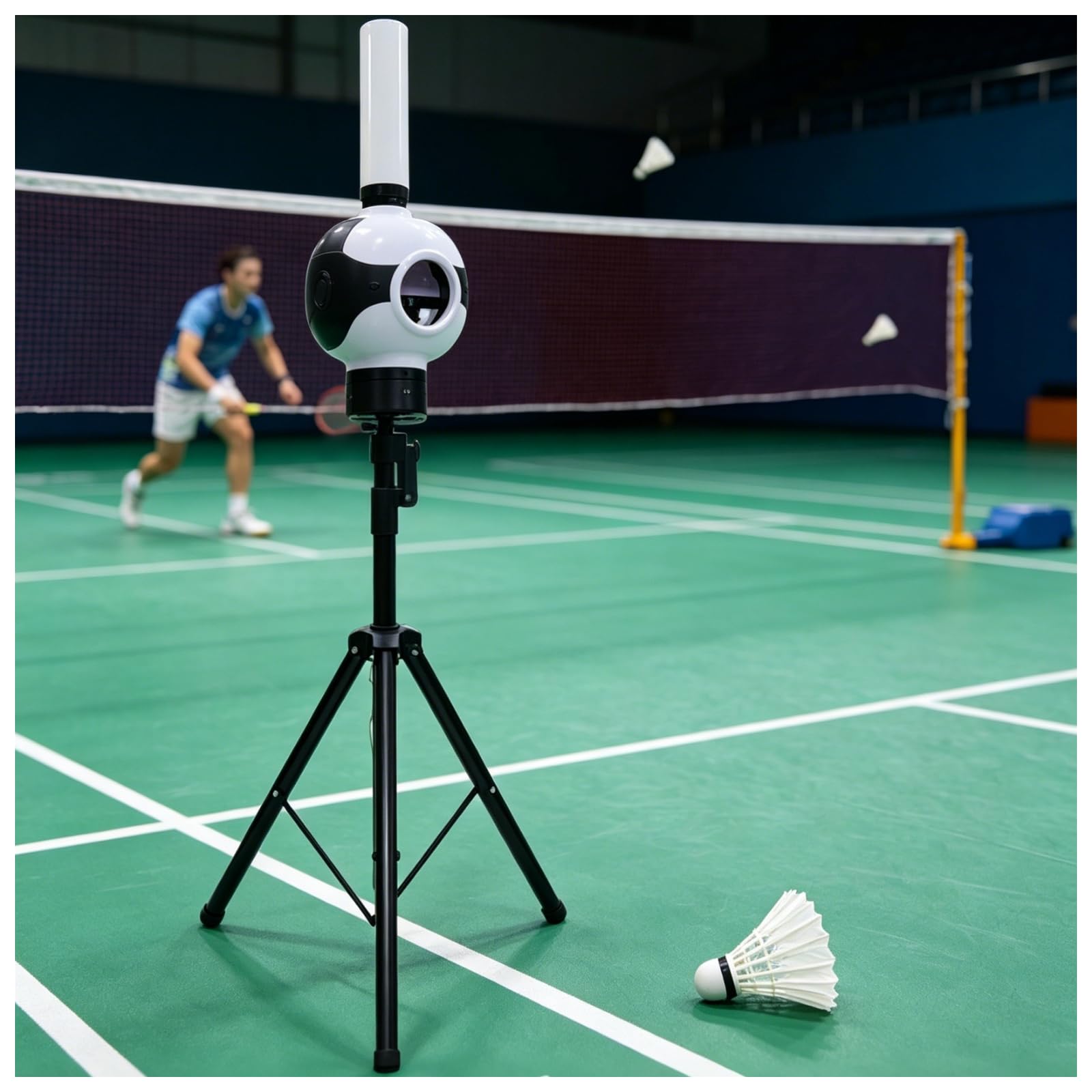 ZHENYUWANG Badminton shuttlecock feeder, badminton shuttlecock serving machine, badminton shuttlecock launcher, badminton shuttlecock throwing practice trainer for adults and children